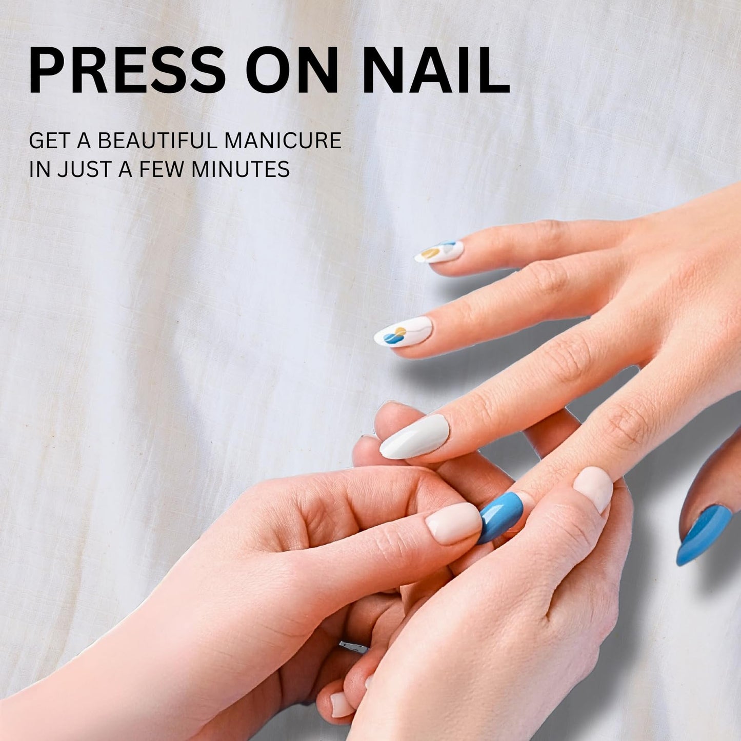 MAOLEETO 3D Almond Press on Nails, Long Almond Fake Nails French Gradient False Nails Middle Black Press on Nails for Women Girls Nail Art Decoration - Middle