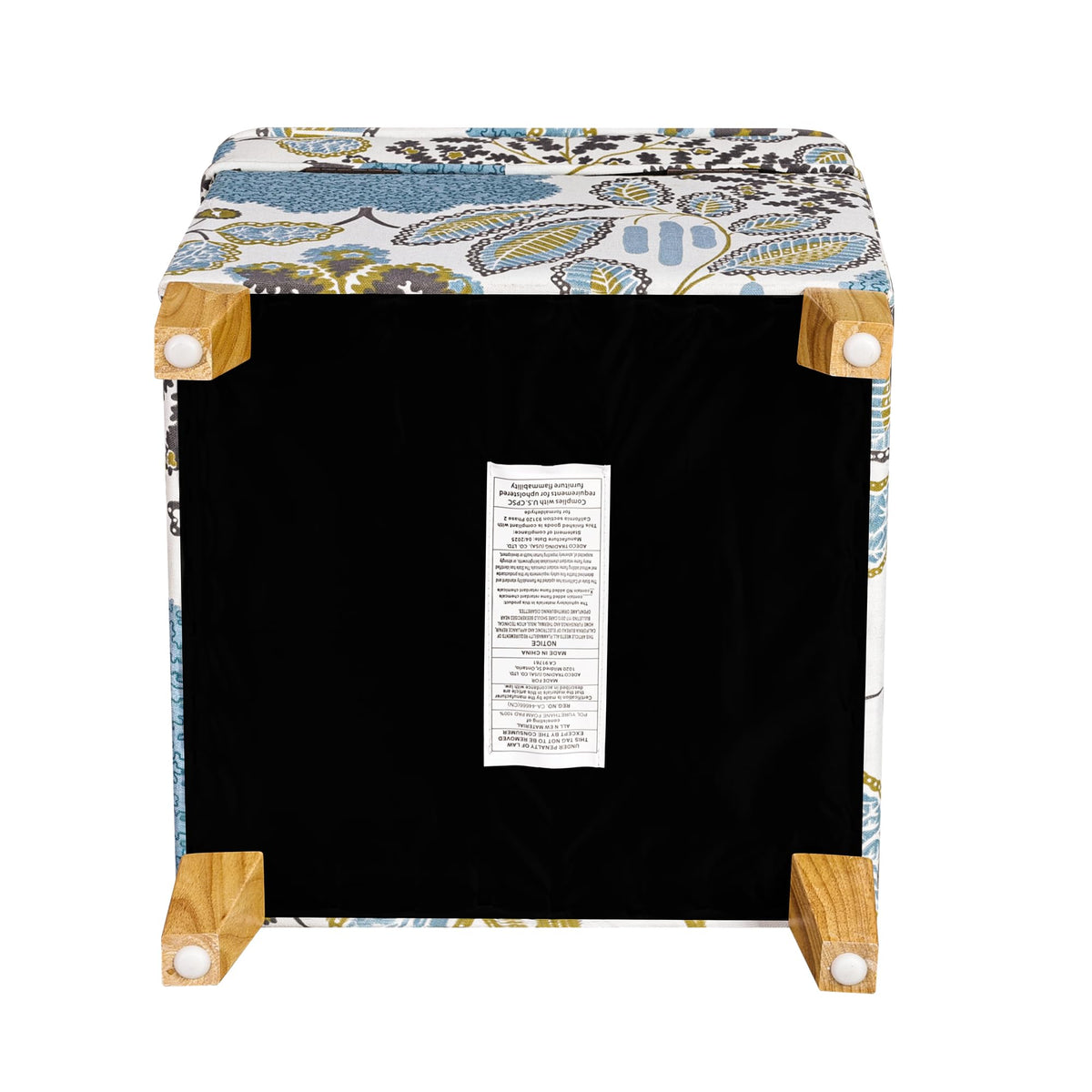 18 Inch Linen Storage Ottoman Cube