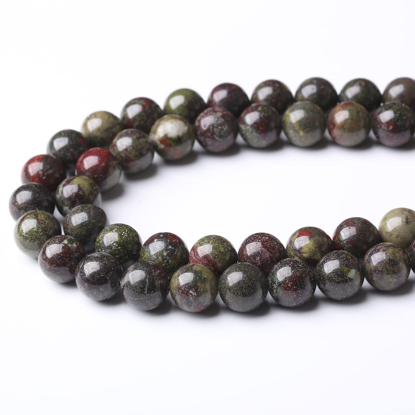 8MM Dragon Blood Stone Round Loose Beads Natural Gem Beads Crystal Energy Stone Beads for Jewelry Making DIY Bracelet Necklace