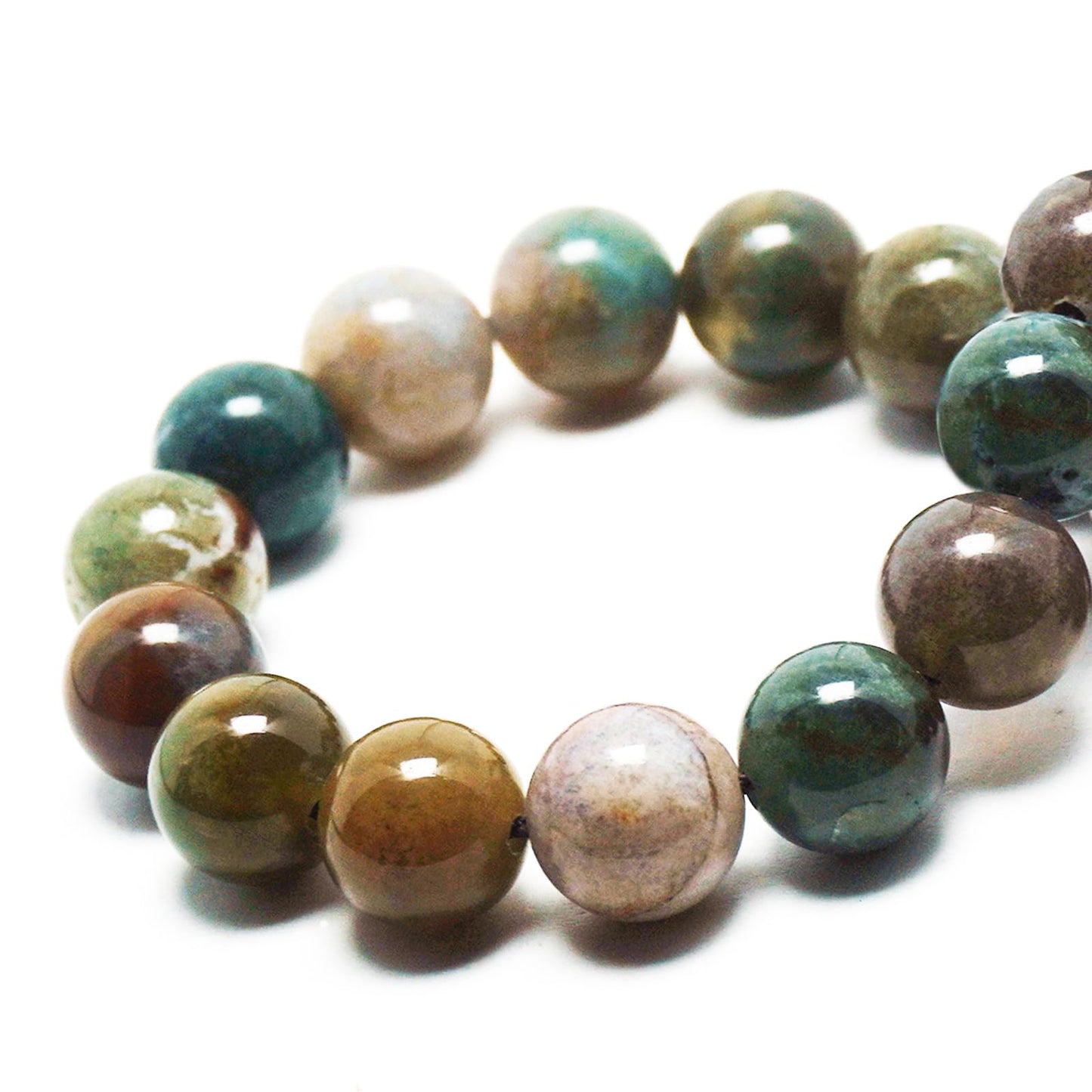DIQIO Natural Stone Beads Gemstone Beads for Jewelry Making - Indian Agate Beads for Bracelets, 6mm Crystal Round Beads(58-60pcs, 6mm, Indian Agate)