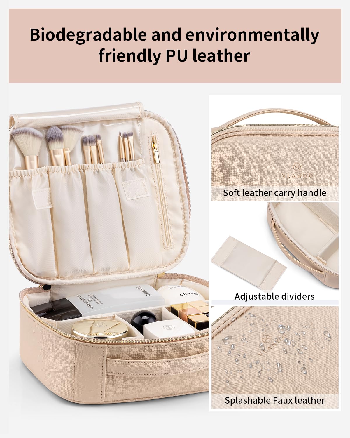 Vlando 6 Pcs Jewelry Bag and Cosmetics Bag for Women