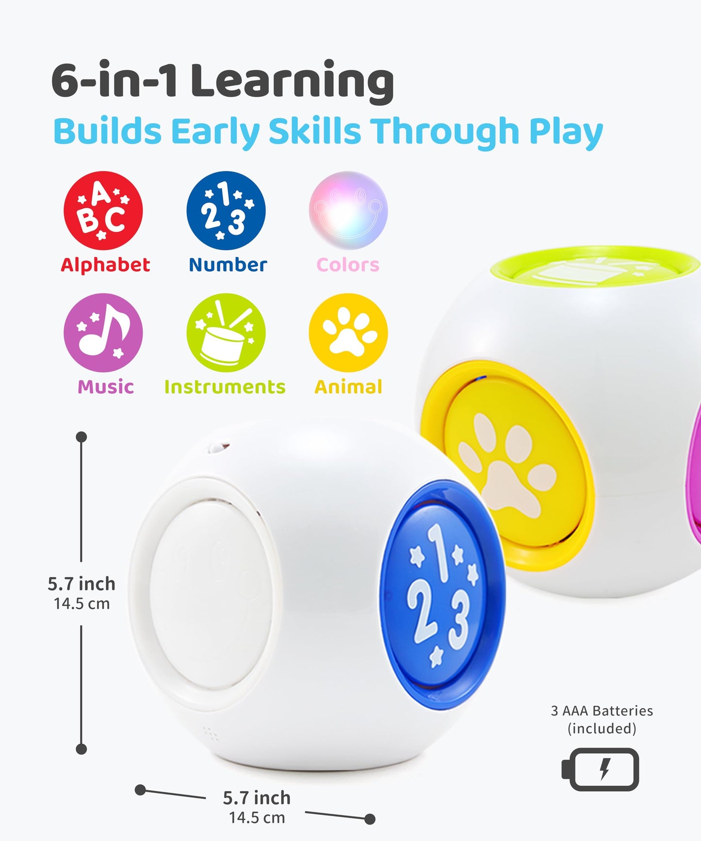 BEST LEARNING Learning Cube – Montessori Learning Cube for Babies 6–12 Months & Toddlers 1–3 – Musical Sensory Activity Cube with Lights & Sounds – Early Development Educational Toy