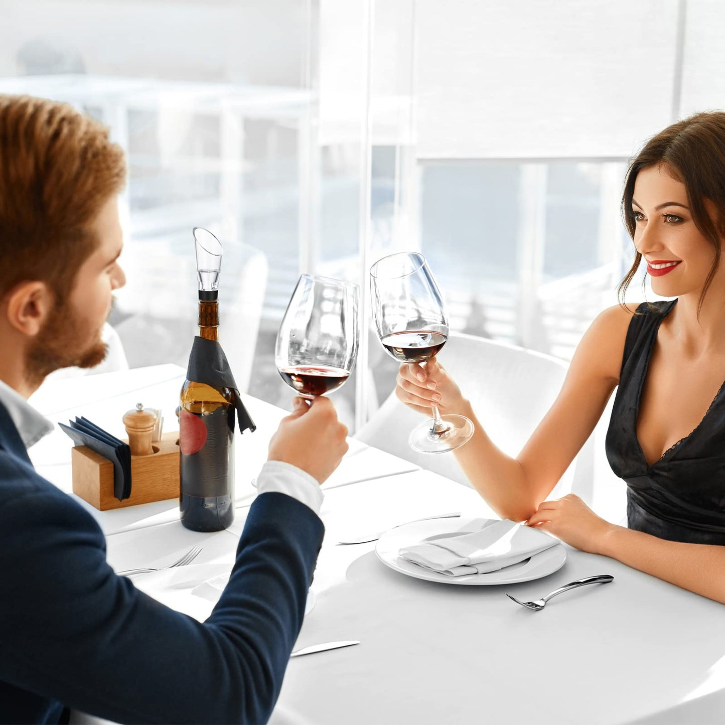 12 Pieces Wine Aerator Pourer Aerating Spout and Decanter for Wine Bottles Improved Flavor, Enhanced Bouquet, Rich Finish and Bubbles, No Drip or Spill