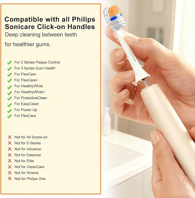 Replacement Toothbrush Heads for Sonicare Replacement Heads, Compatible with Phillips Sonicare Replacement Brush Head, Soft Dupont Bristles,Sensitive Gum Care, Advanced Plaque Removal, 8 Pack