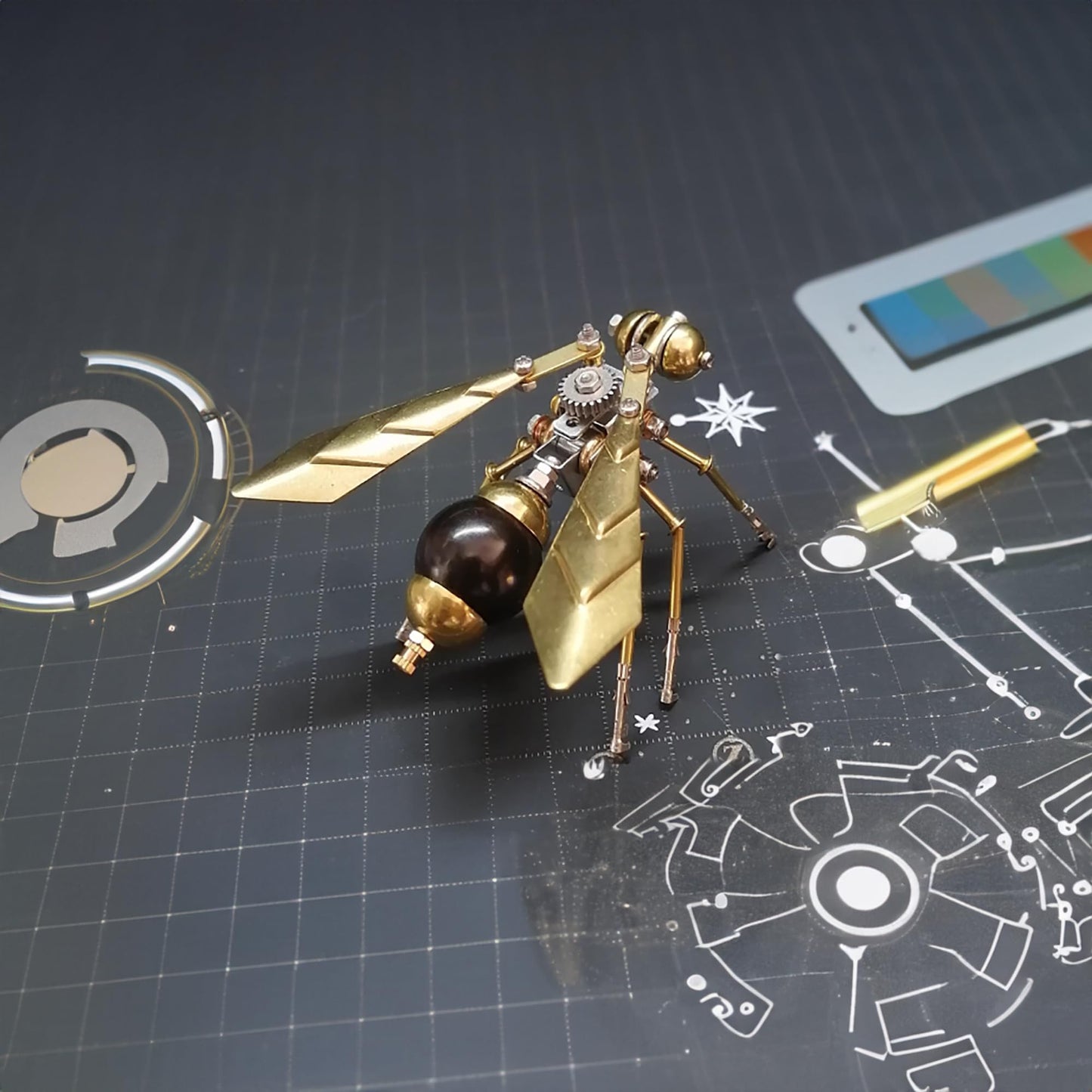 3D Metal Insect Hornet Model Kit, Steampunk Bug Mechanical 3D Puzzle Assembly,DIY Pprojects Metal Building Hobby Kits,Making Kit Arts and Crafts Cool for Birthday(Hornet)