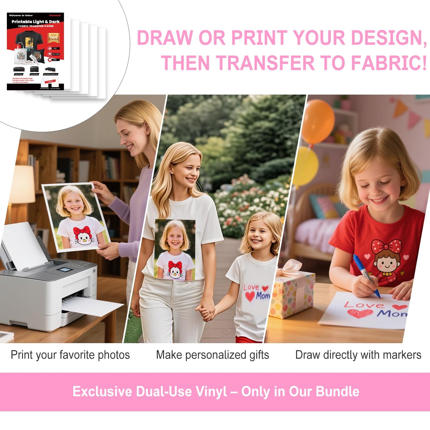 Convend The All-in-One Accessories and Supplies Bundle for Xtra-103Pcs Starter Kit with Weeding Tools, HTVs, Permanent Vinyl, Transfer Paper, LED Light Pad, Paper Cutter for Crafting Projects