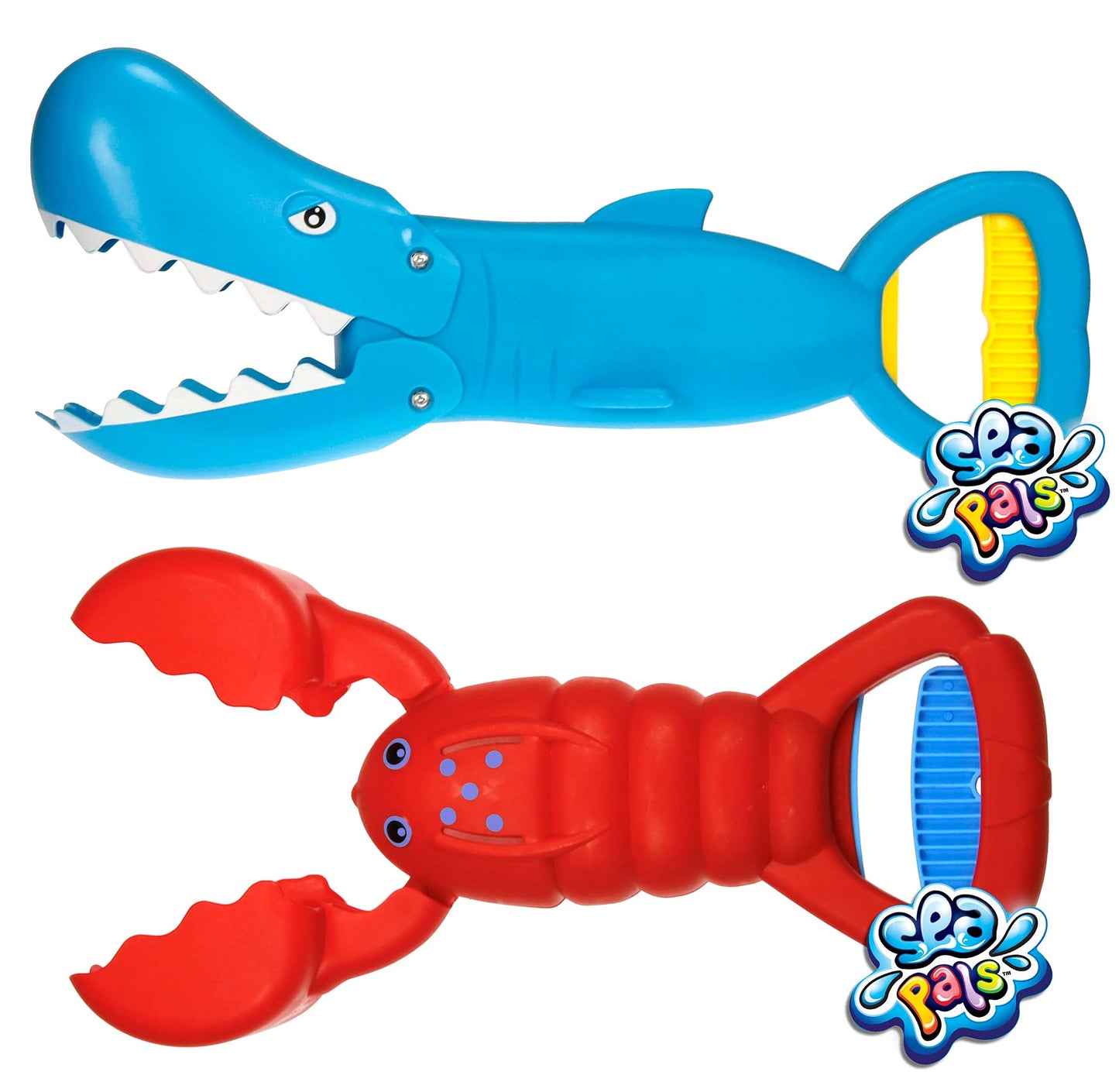 JA-RU Lobster & Shark 13.5" Jaw & Claws Plastic Sand Digger Grabber - Kids Beach & Sandbox Toys (2 Units) Ass-4009-2s