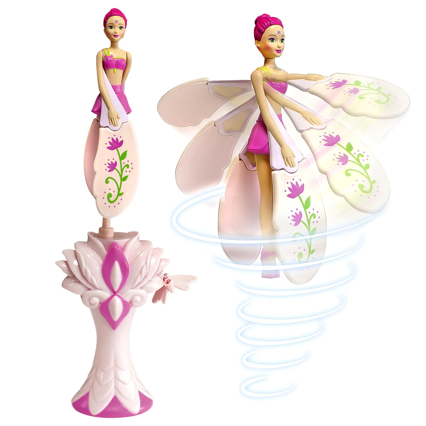 Sky Dancers Flying Doll – Fuchsia Fantasy | Original 90s Throwback Toy that Really Flies | Pull-String Powered, No Batteries Needed | Magical Gift for Girls & Boys Ages 6+