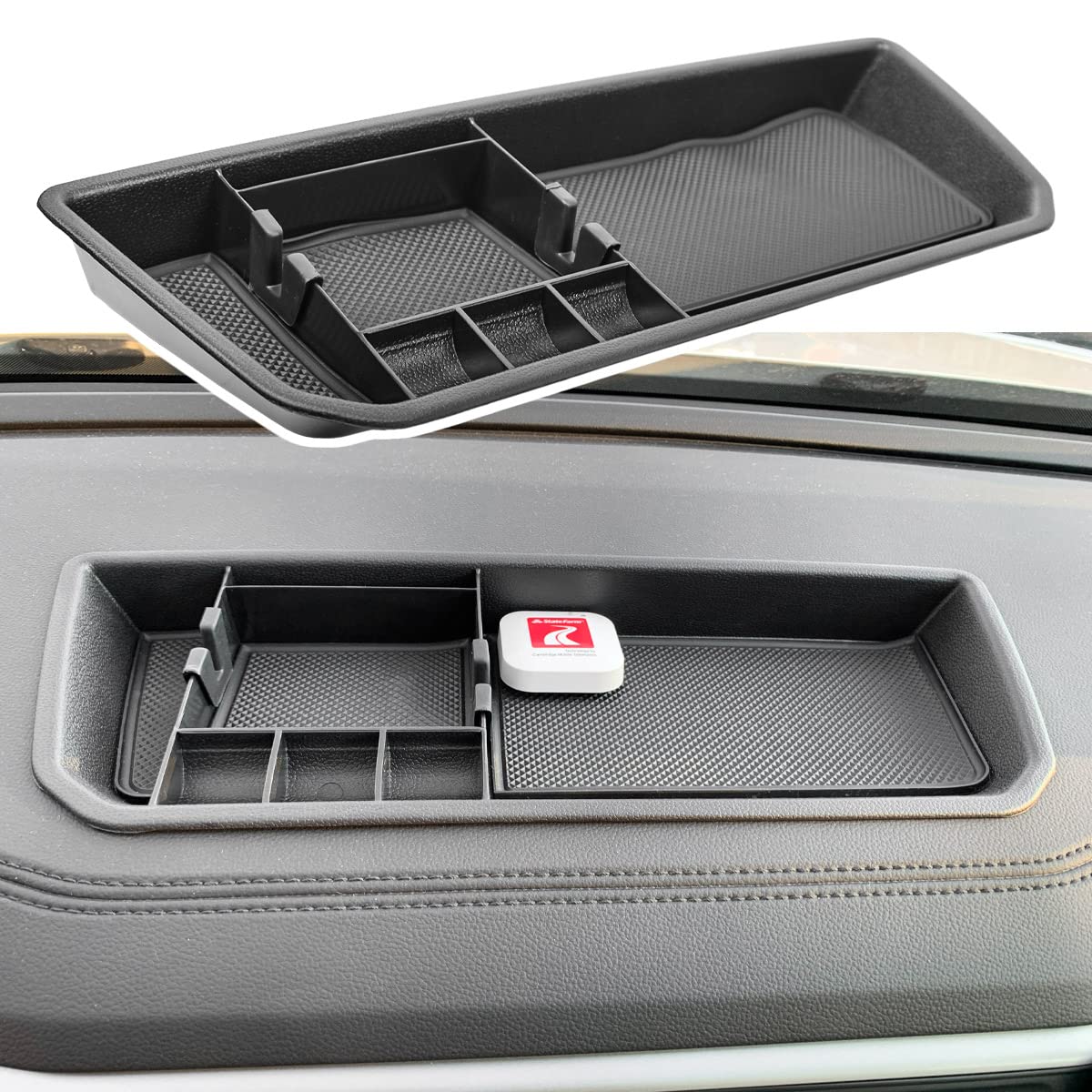 EDBETOS Interior Dashboard Storage Box Organizer Holder Tray Compatible with Volkswagen Atlas 2018 2019 2020 2021 2022 2023 Dash Mounted Holders Accessories