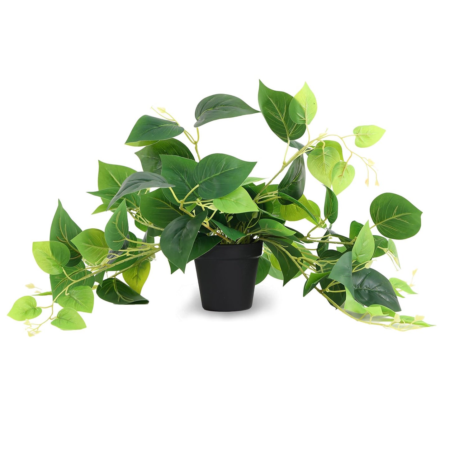 Tiita 1 Pack Fake Plants Artificial Scindapsus Aureus in Pots, Realistic Fake Greenery Potted Plants for Home Office Desk Window Sill Bathroom Bedroom Outdoor Indoor
