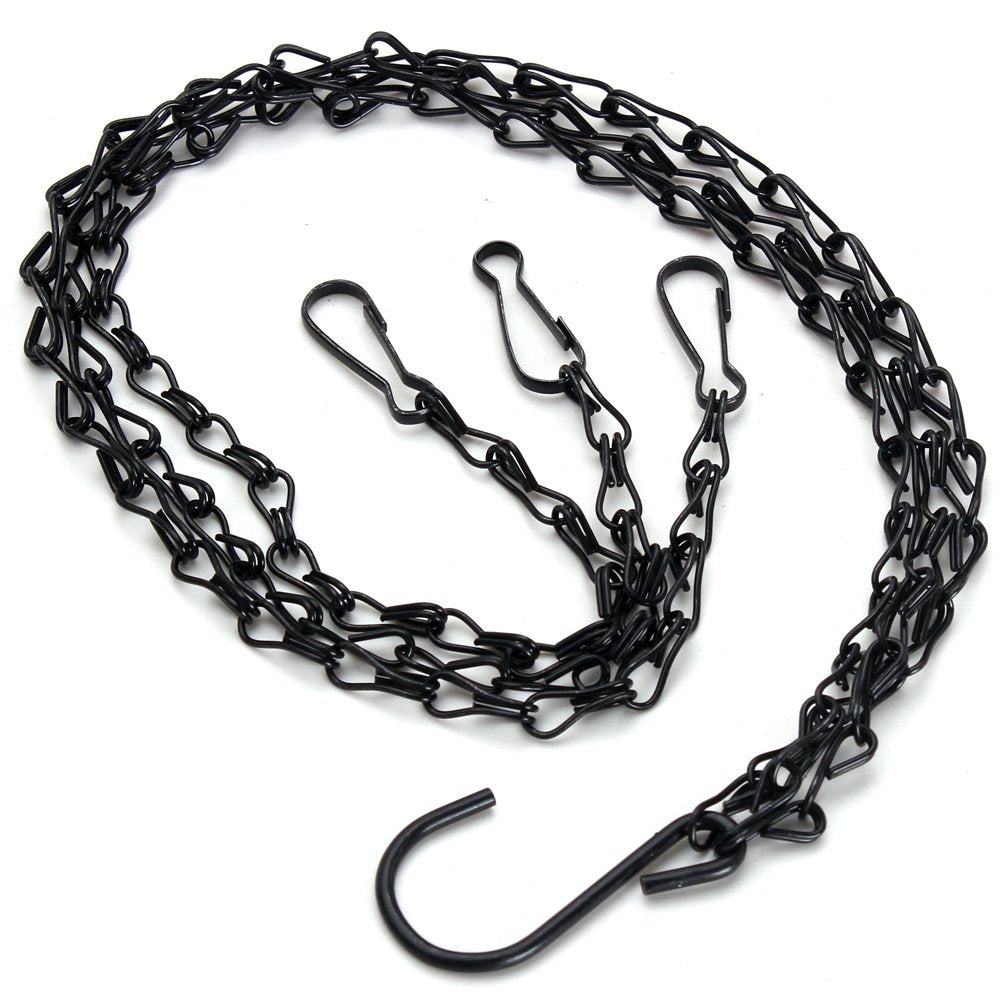 HAZOULEN Black Hanging Basket Hangers Flower Pot Chains Replacement Plants Hangers, 4 Pack, 20 inch