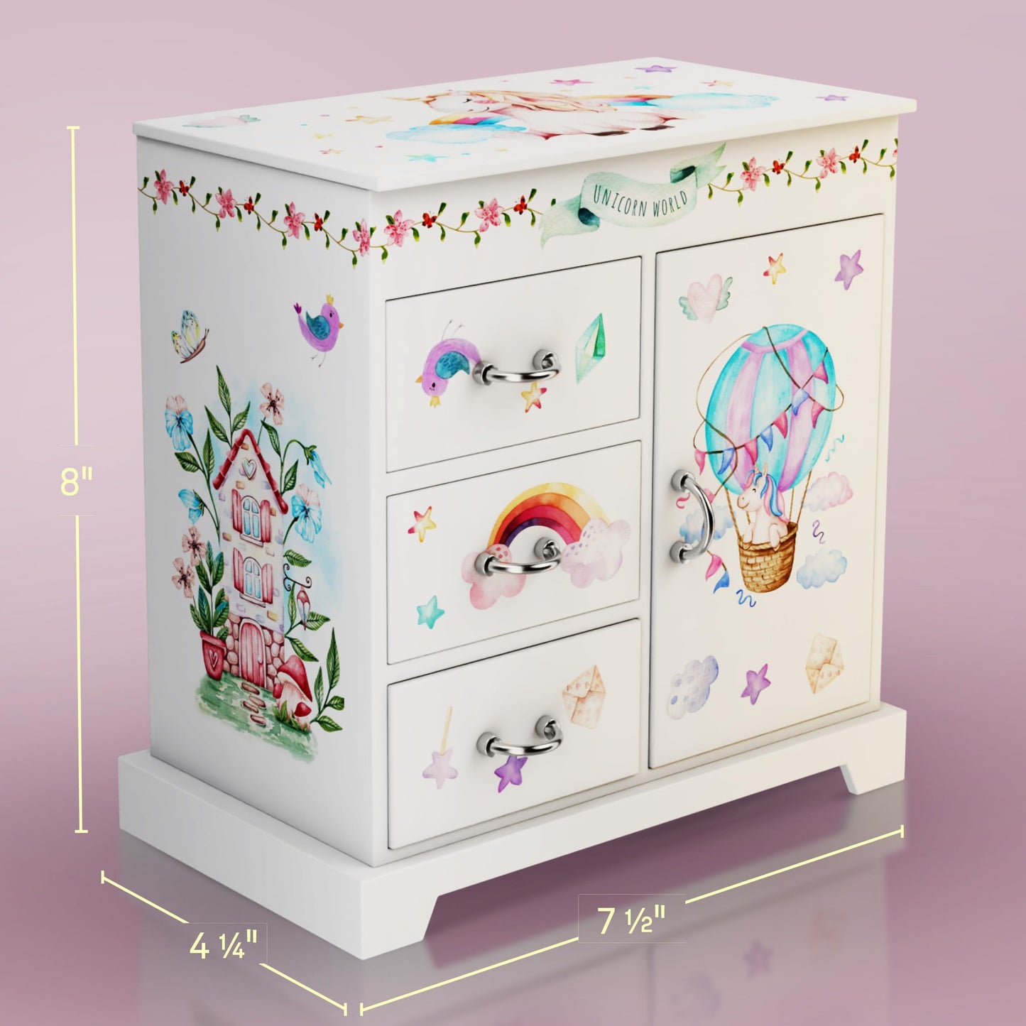 Pretty Me Unicorn Musical Jewelry Box for Kids - Gifts for Girls, Ages 3-8, Best Princess Room Toys Gift for Age 3, 4, 5, 6, 7, 8 Year Old Little Girl - Birthday Present Toy Ideas Music