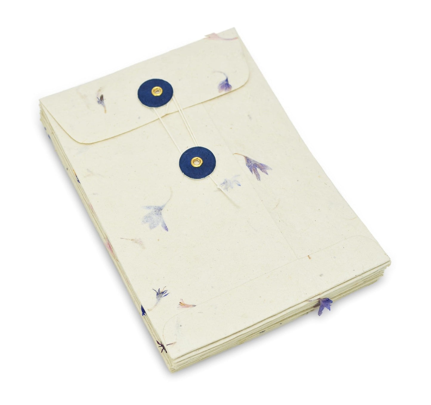 Kathmandu Valley Co. Handmade Lokta Paper Envelope with String-tie Button Closure Pocket Folder Documents Sleeve, for Invitations, Mailers, 4.5 x 6.5 inches, 10 Pack. Made in Nepal. (Cornflower)
