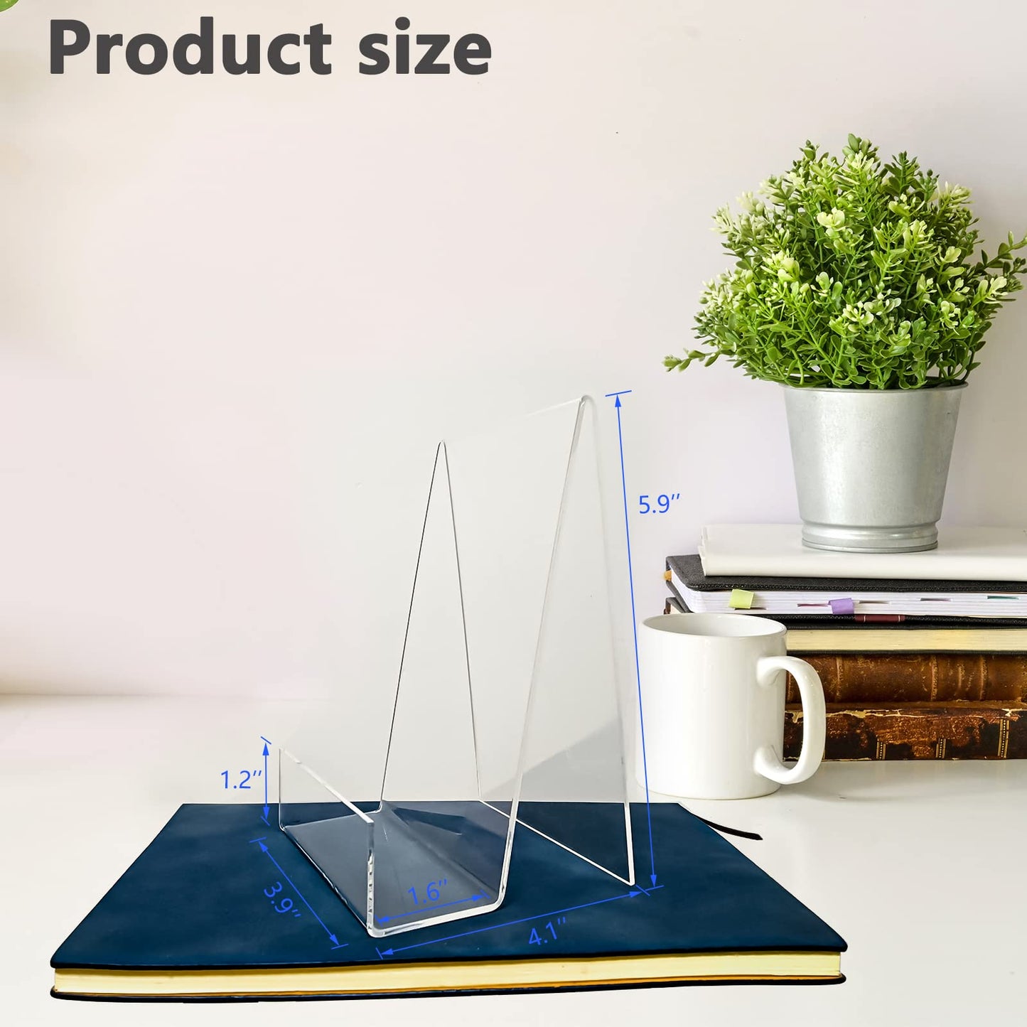 6'' x 4'' Acrylic Book Display Stand Clear Easel with Ledge Tablet Holder for Displaying Books, Pictures, Notebooks, CDs, Artworks, etc (Large) (10)
