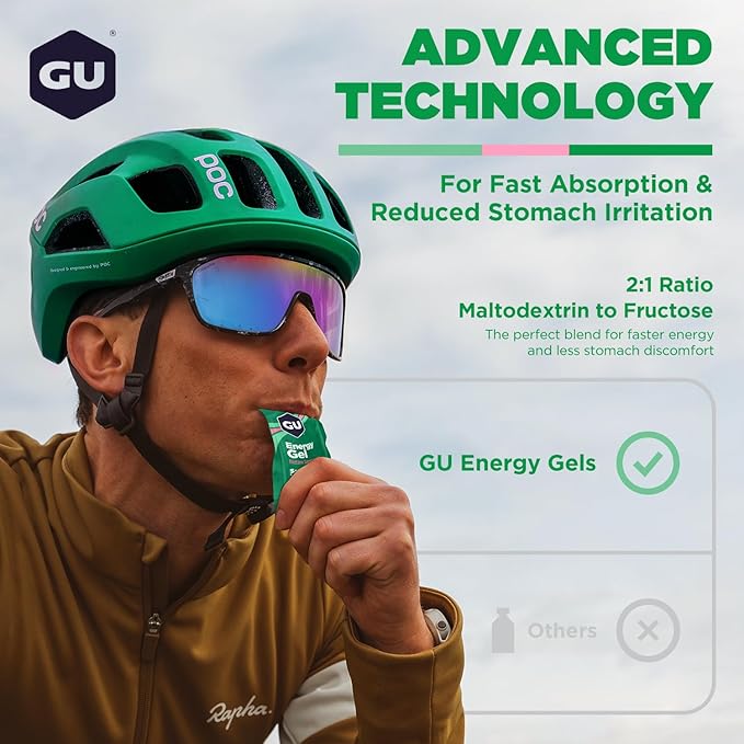GU Energy Original Sports Nutrition Energy Gel, Vegan, Gluten-Free, Kosher, and Dairy-Free On-the-Go Energy for Any Workout, 24-Count, Salted Watermelon
