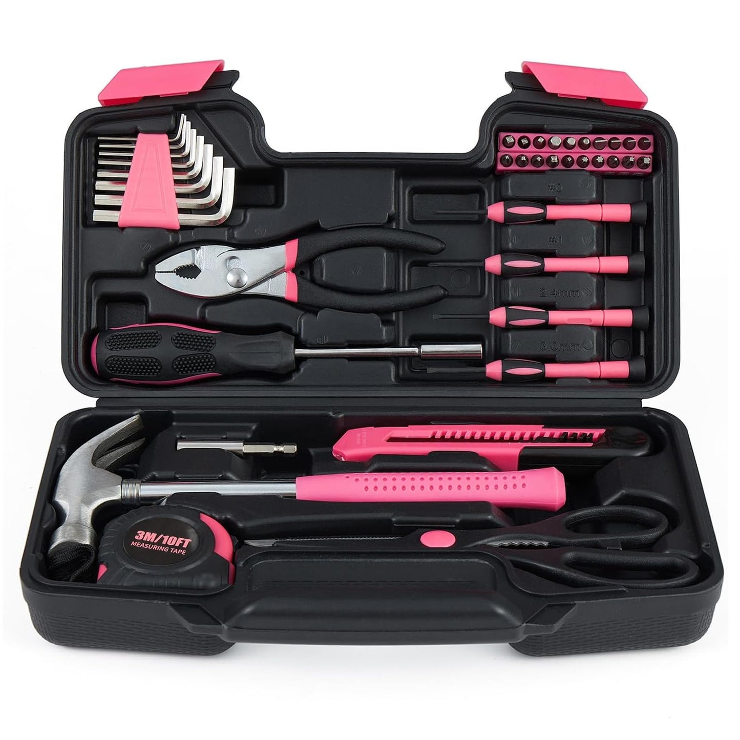 ARUCMIN 39-Piece Household Tool Set with Toolbox Storage Case for Essential Home Repairs, DIY, and Everyday Use in Home, Garage and Office