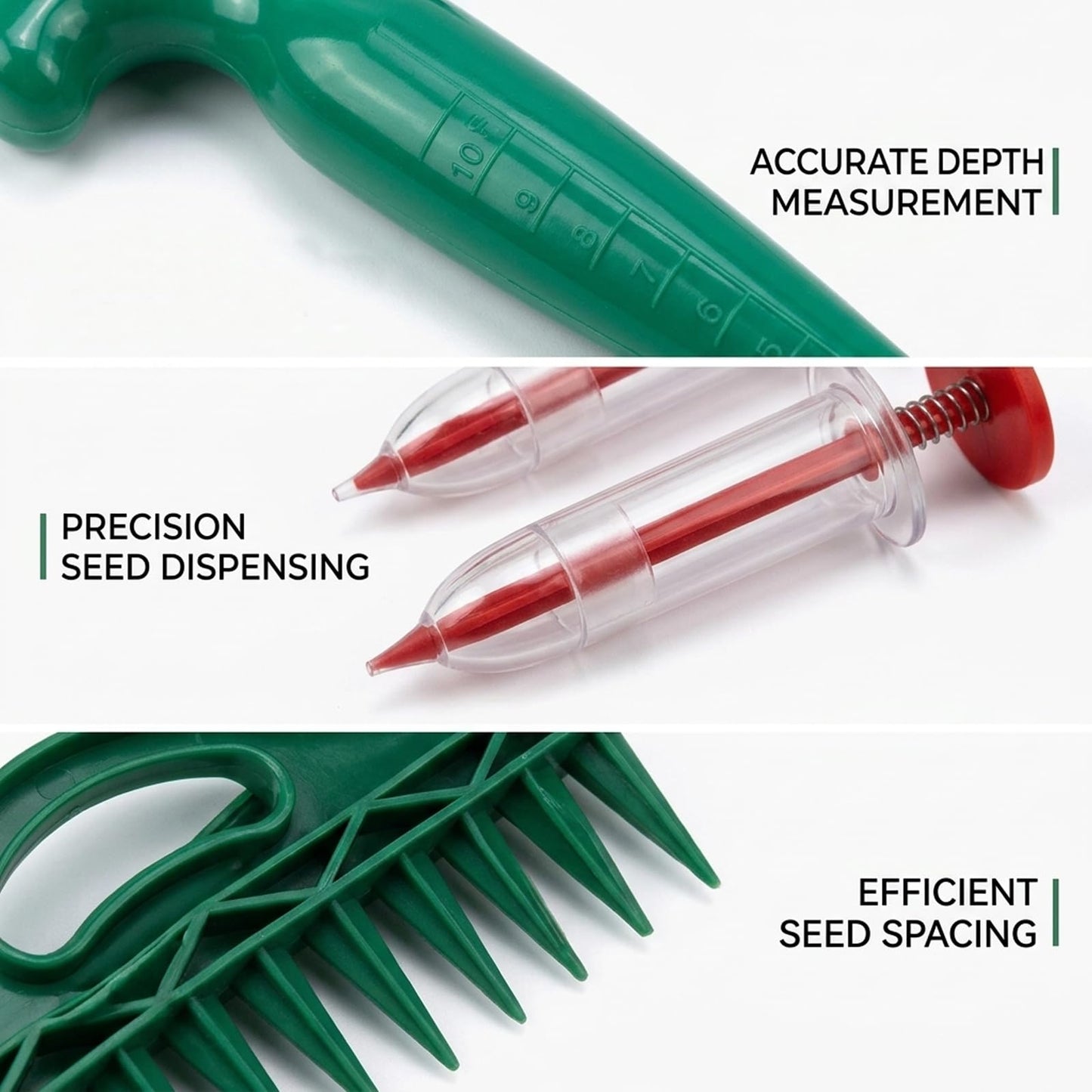 8-Piece Seed Planter Tool, Seed Dispenser Set for Precision Planting, Multi-Functional Gardening Tools for Vegetable Gardens and Landscaping, Handheld Seed Spacing Tool with Dibber and Accessories