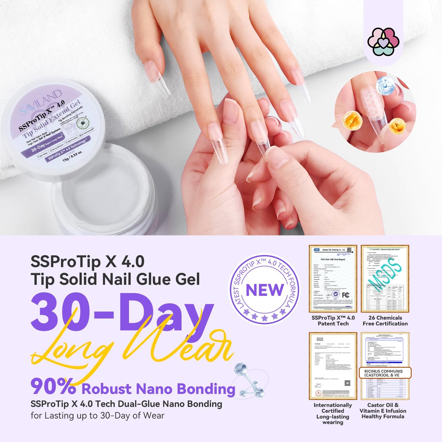 SAVILAND Nail Stand for Press On Nails Display:15pcs Nail Stand Set 3X Strong Magnet Solid Nail Glue Gel & Nail Glue Remover Kit: U V Light for Nails Complete Nails Tools for Press Ons Strong