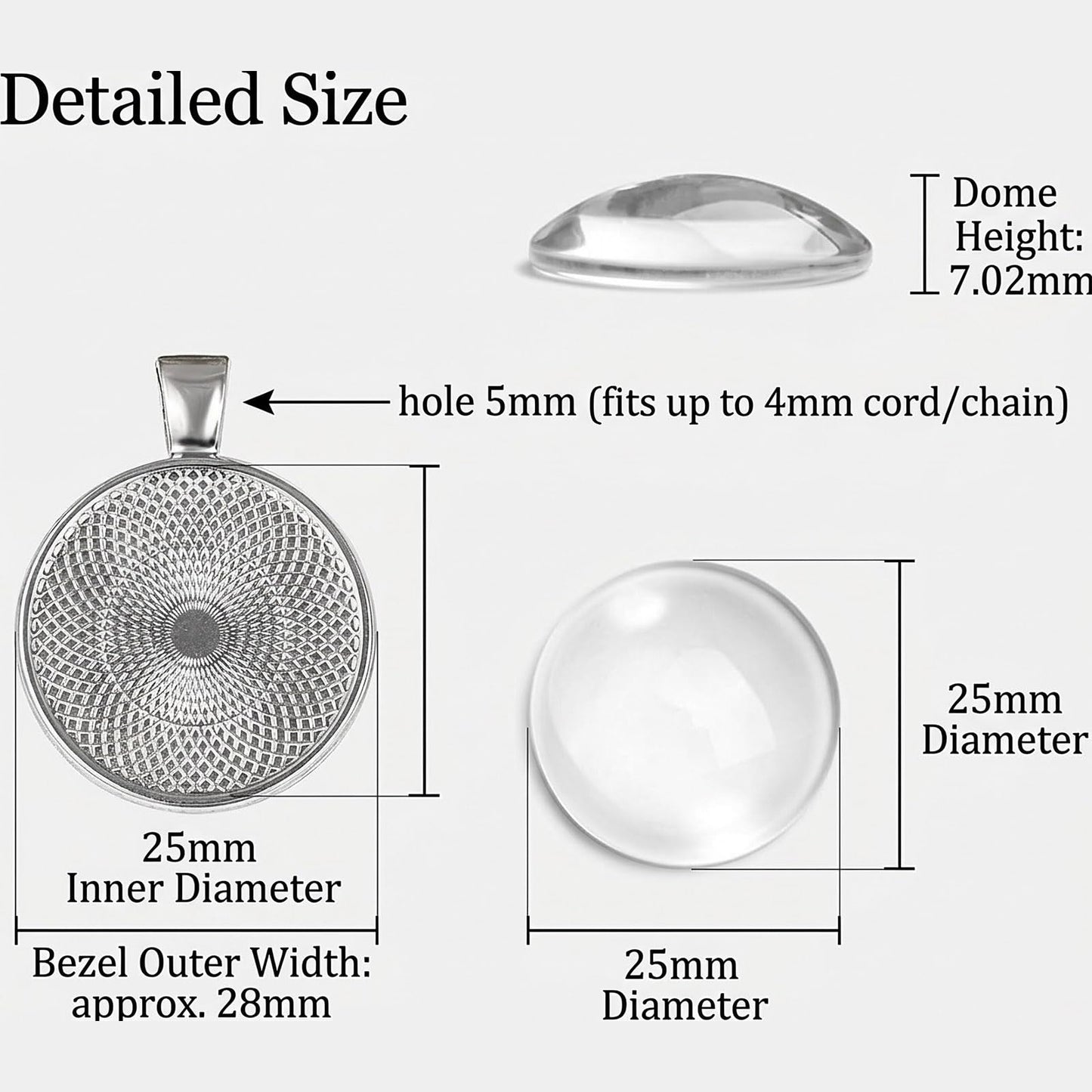 OBSEDE 80 Pcs 25 mm Stainless Steel Round Blank Bezel Set, Including 40 Pendant Trays 40 Glass Cabochon Trays Pendant Blanks for Jewelry Making DIY Findings