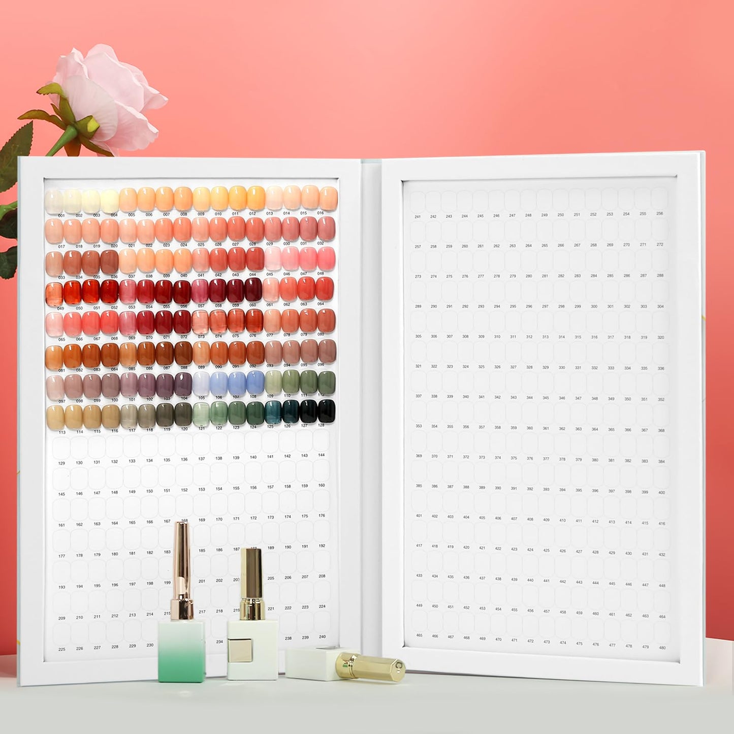C12rtive 480 Nail Colors Book,Professional Nail Polish Chart Book with 600 Practice Tips & 1-500 Number Labels, Pre-Numbered Slots,Perfect for Salons and Home Use(Starry Sky)
