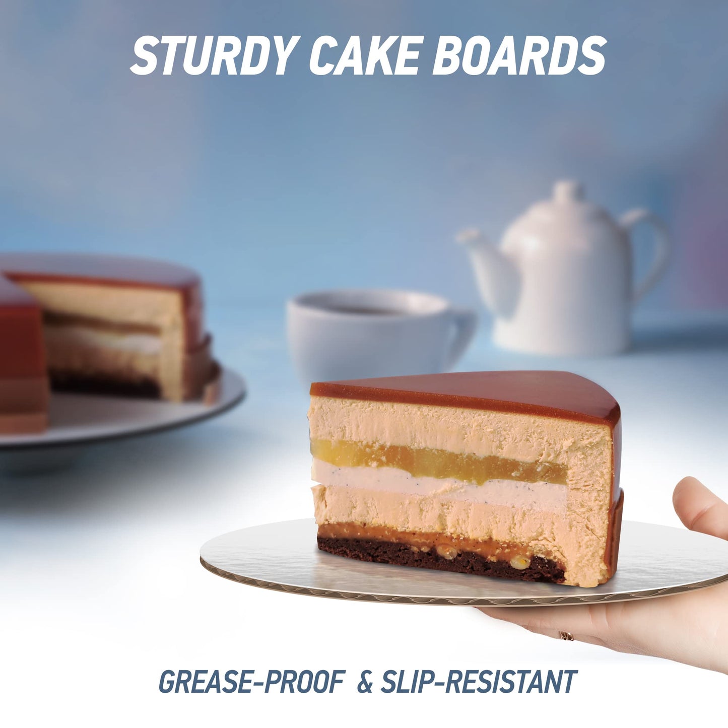 BluShore Cake Boards Tiering Kit - Cake Board 10 Inch, 8 Inch, and 6 Inch (5 Pieces Each) With Parchment Paper Rounds, Wooden Dowels, and Straw Dowels - Cardboard Cake Rounds Stacking Kit [130 Pieces]