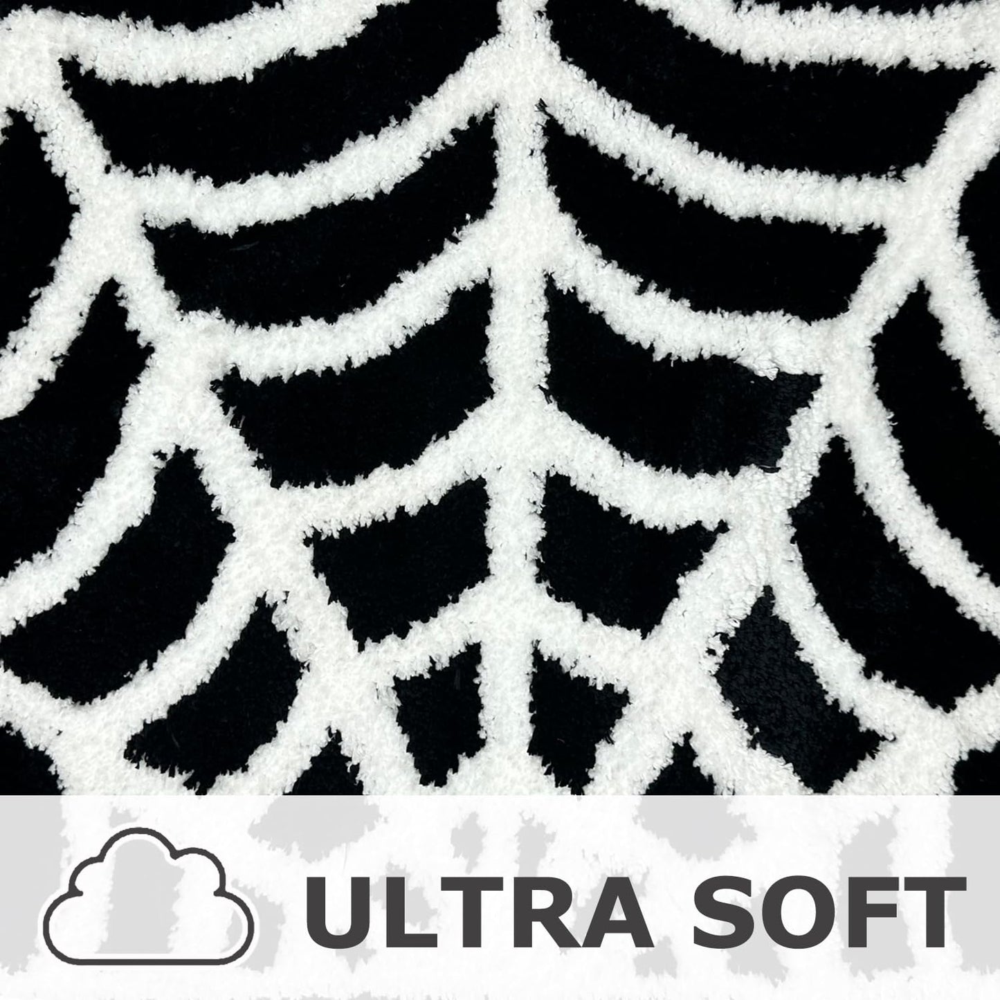 Casasphere Spider Web Bathroom Rugs, Halloween Bath Mat Non-Slip Bath Rug Machine Washable Goth Rug, 31"×20" Small Area Rugs for Front Door Bedroom Kitchen（Black）