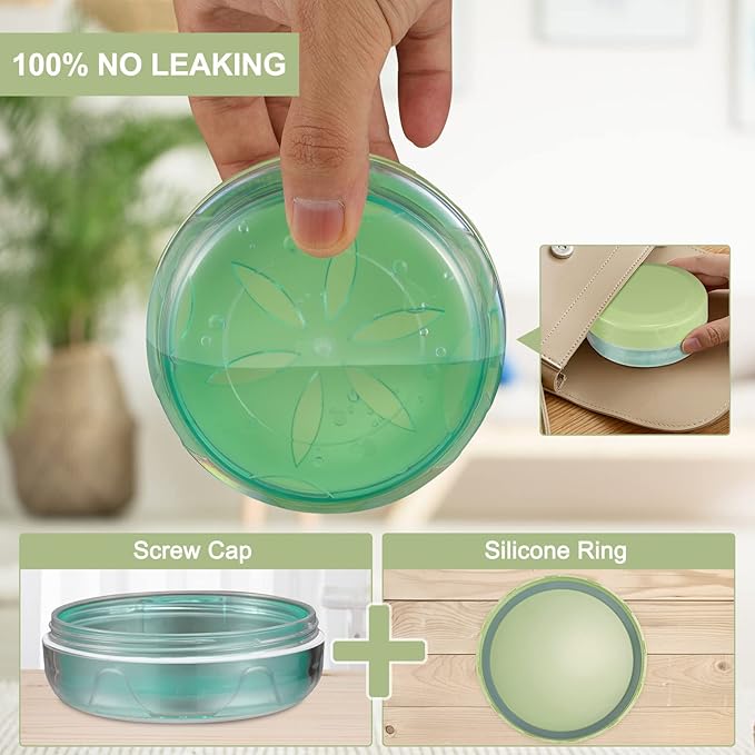 Denture Case, Leak Proof Denture Bath Case Cup Kit for Travel Cleaning, Denture Holder Box Bath Soaking Container for Women & Men with Mirror, Strainer, Removal Tool and Denture Brush(Green)