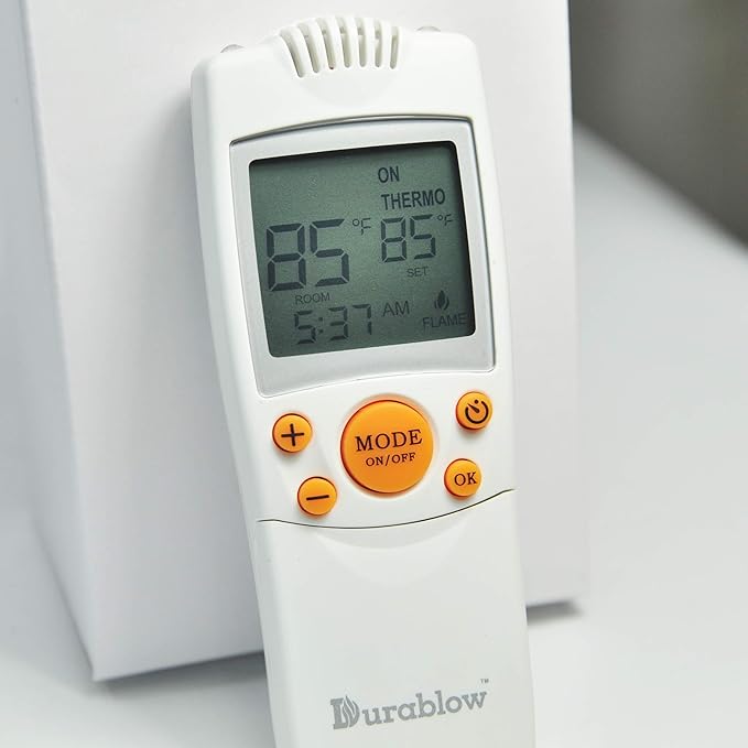 Durablow TR1004 Gas Fire Fireplace On/Off Remote Control Kit + Thermostat + Timer + Backlit Transmitter for Millivolt Valve, IPI Module, Replaces Wall Switch or Thermostat