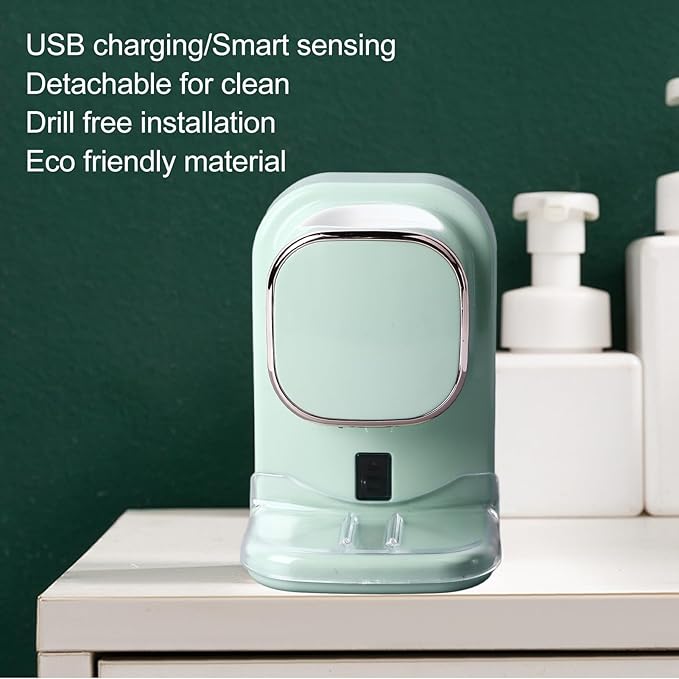 Automatic Toothpaste Dispenser with Responsive Sensor,Tooth Pastetooth Paste Dispenser Automatic Dispensing,Toothbrush Holder Wall Mounted Space Saving for Adults Family (Green)
