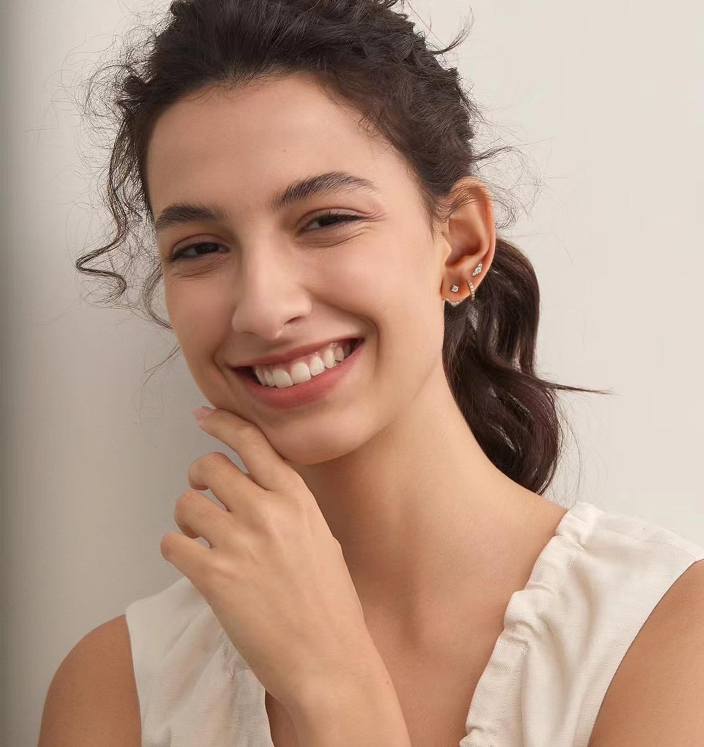 Gold Stud Earrings for Women, 6 Pairs 14K Hypoallergenic Cartilage Earrings for Multiple Piercing, Dainty Small Stackable Hoop Ball Earrings Set (Gold-3 Pairs)