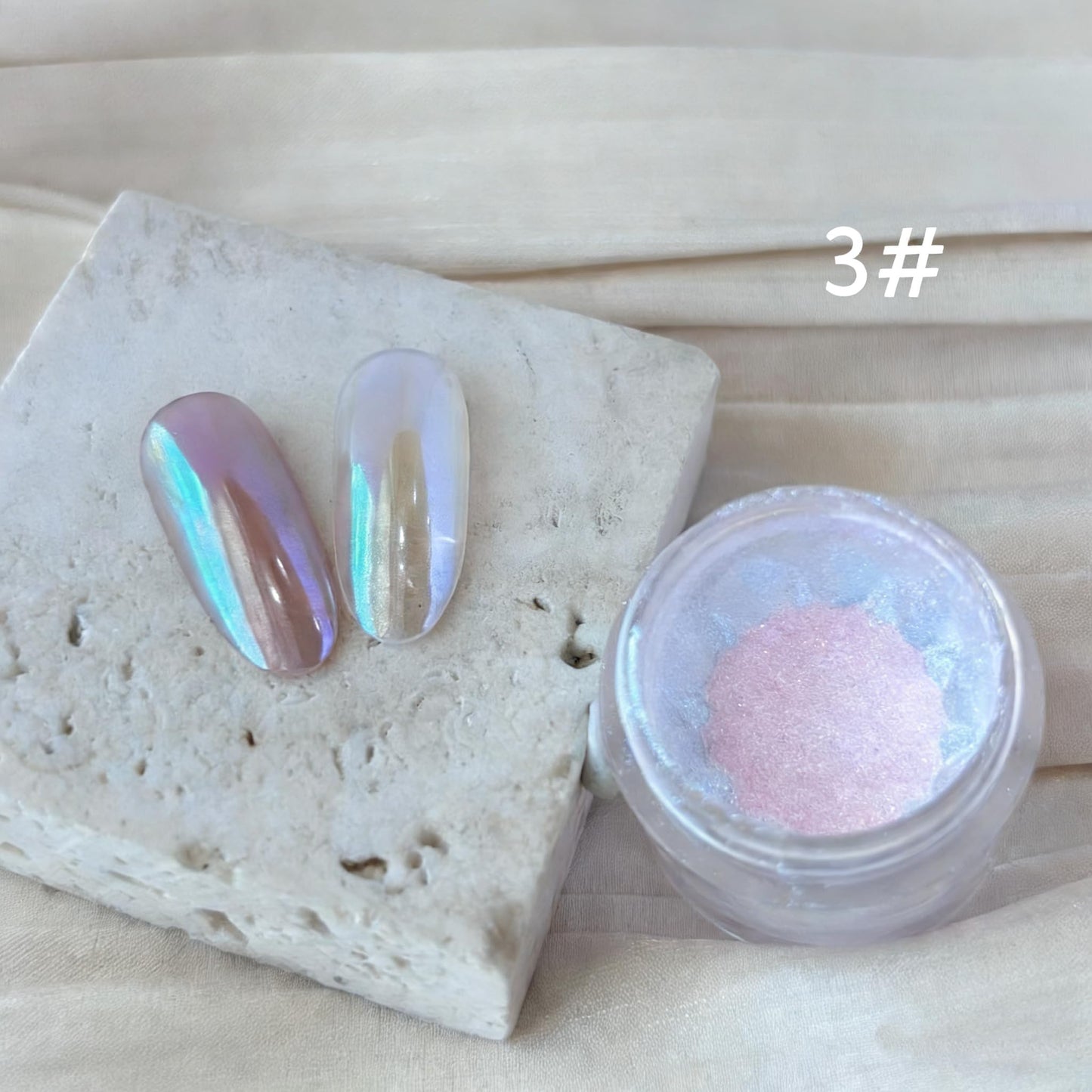 CHARMING MAY Moonlight Rainbow Chrome Nail Powder,3 Jars Aurora Nail Powder Unicorn Mermaid Chrome Powder for Nails Nail Art Glitter (Moonlight#123)
