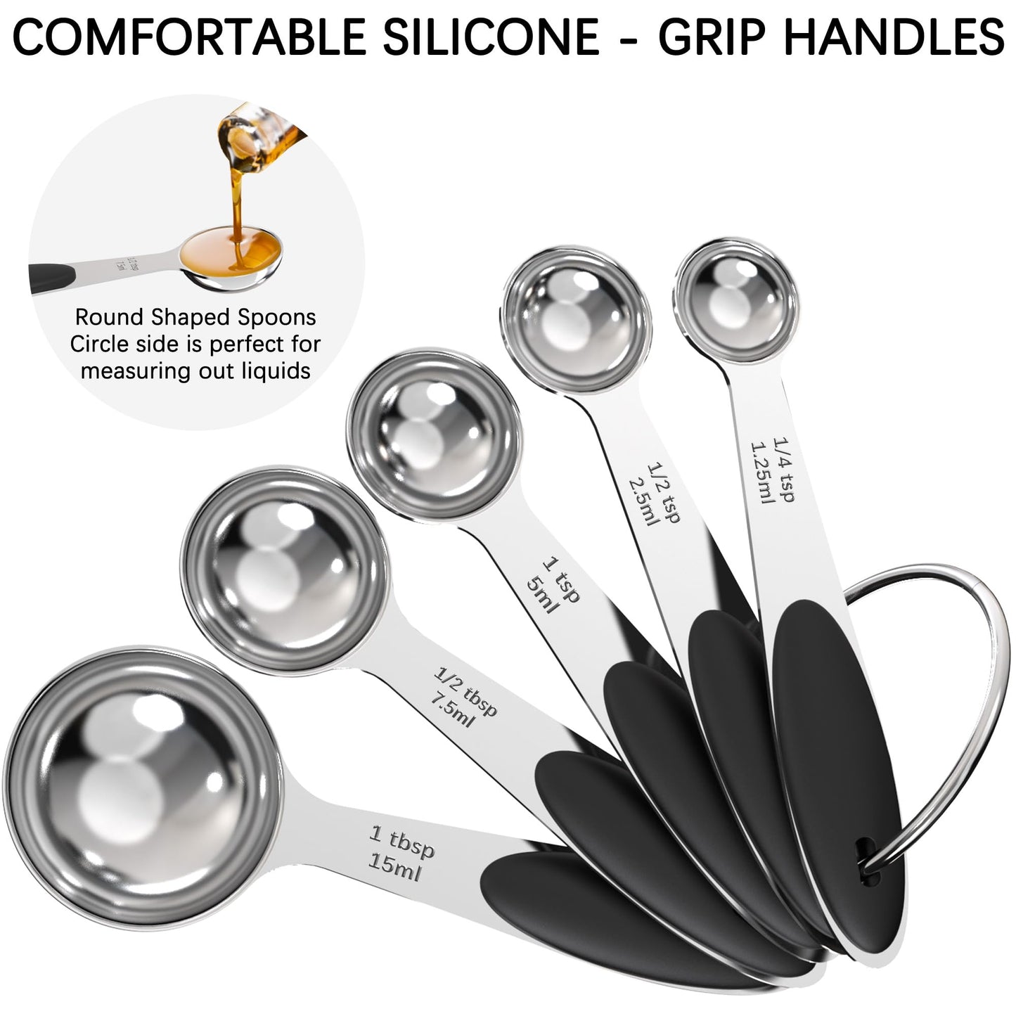 TILUCK Measuring Cups and Spoons Set, Stainless Steel, Kitchen Utensils for Cooking and Baking (10)
