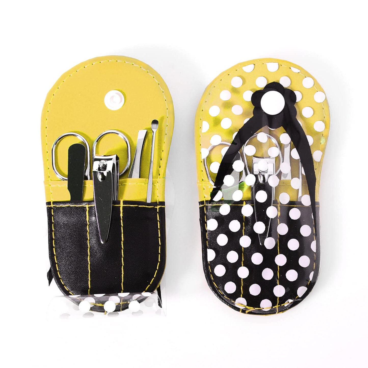 Spove Polka Dot Flip Flop Manicure Sets Manicure Kit Shape Personal Care pack of 6 Yellow