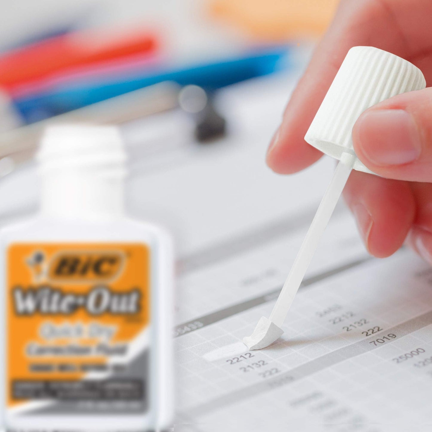 BIC Wite Out Quick Dry Correction Fluid, 20 mL, White, Goes on Easy With A Reduced Dry Time, 12-Count Pack
