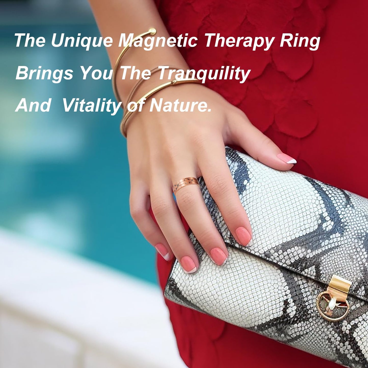 EnerMagiX Copper Rings for Women, Pure Copper Cross Adjustable Magnetic Ring, Copper Jewelry (0959)