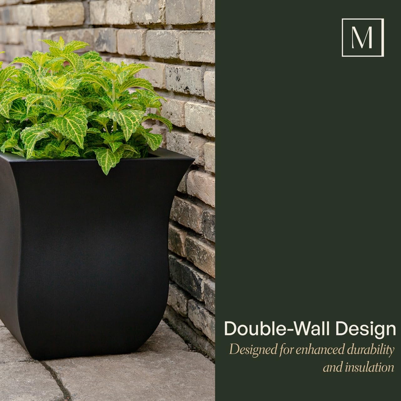 Mayne 5873-NB Polyethylene Planter, Neptune Blue 16x16