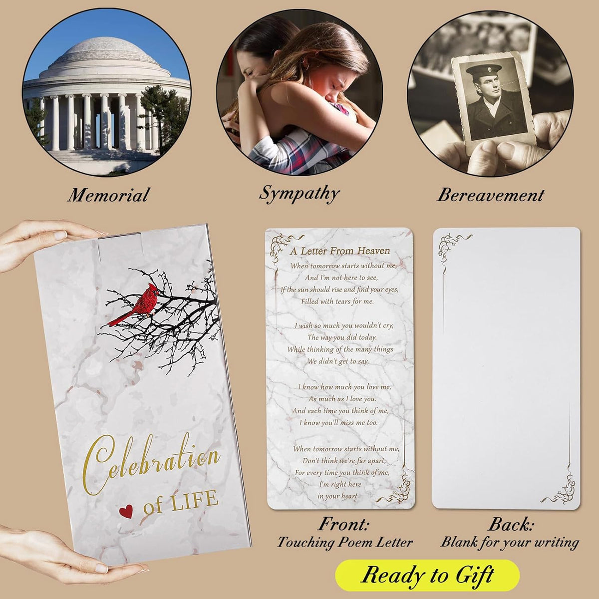 Memorial Lantern, Sympathy Gifts for Loss of Mom/Dad/Loved One, Bereavement Gifts, in Memory of Loved One Lantern,Celebration of Life, Memorial Gifts, Funeral Lantern,Because we Love is in Heaven