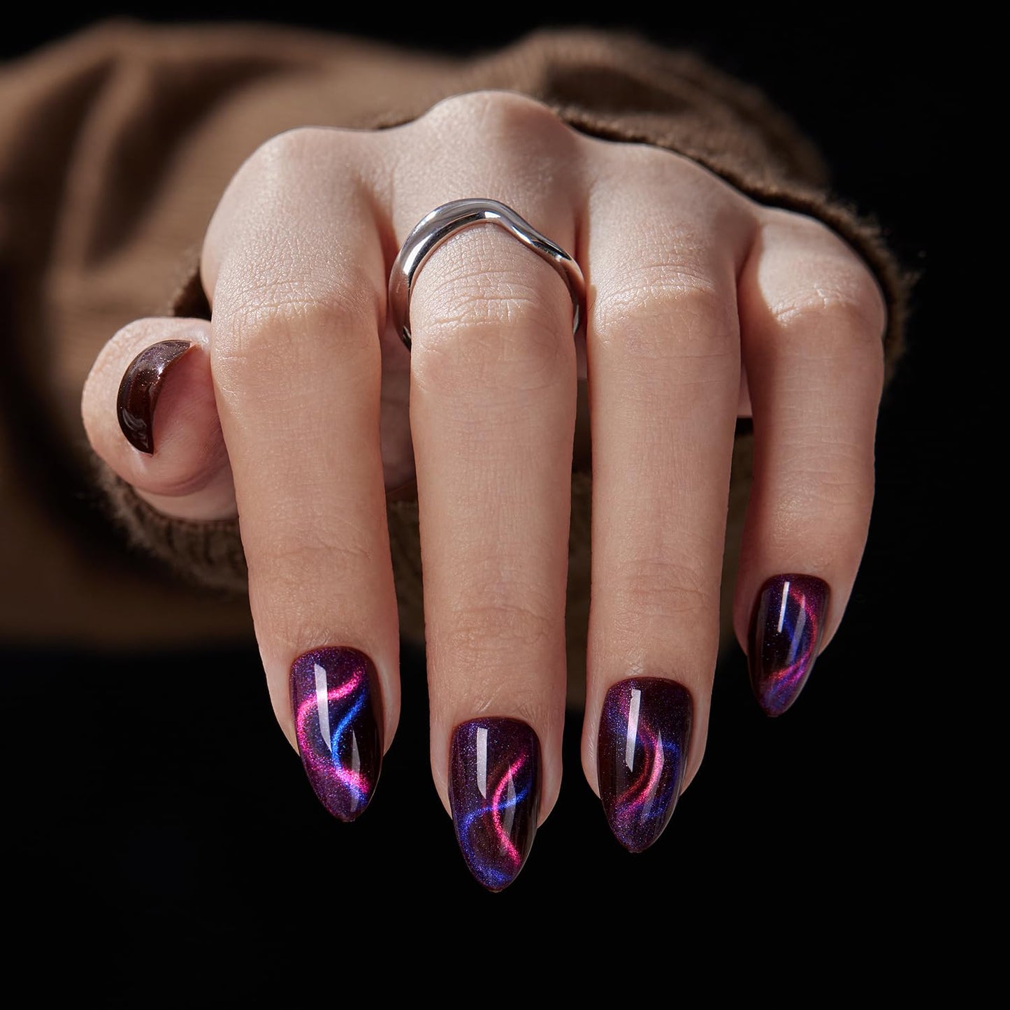 VSALON Press on Nails Almond Maillard Series - Brown Color Collection