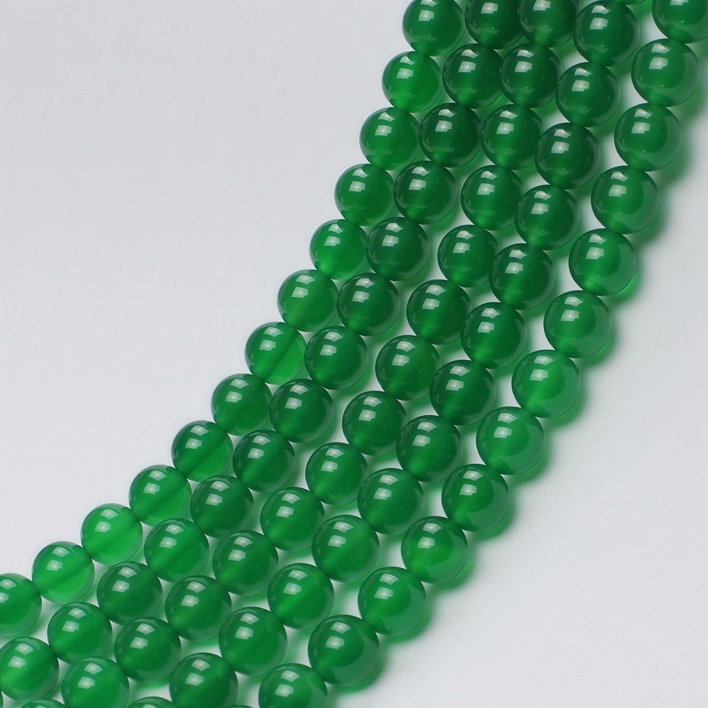 MJDCB 7A Natural Green Agate Round Stone Loose Beads for Necklace Bracelet Charms Jewelry Making 15"(10mm)