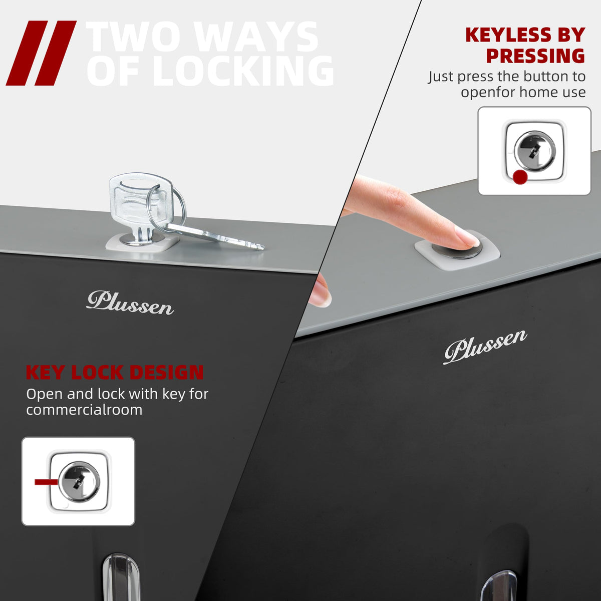 Paper Towel Dispenser Wall Mount Commercial with Key Lock Compact Multifold Paper Towels Dispenser Wall Mount Folded Hand Towel Dispenser Holder for Bathroom Office Kitchen