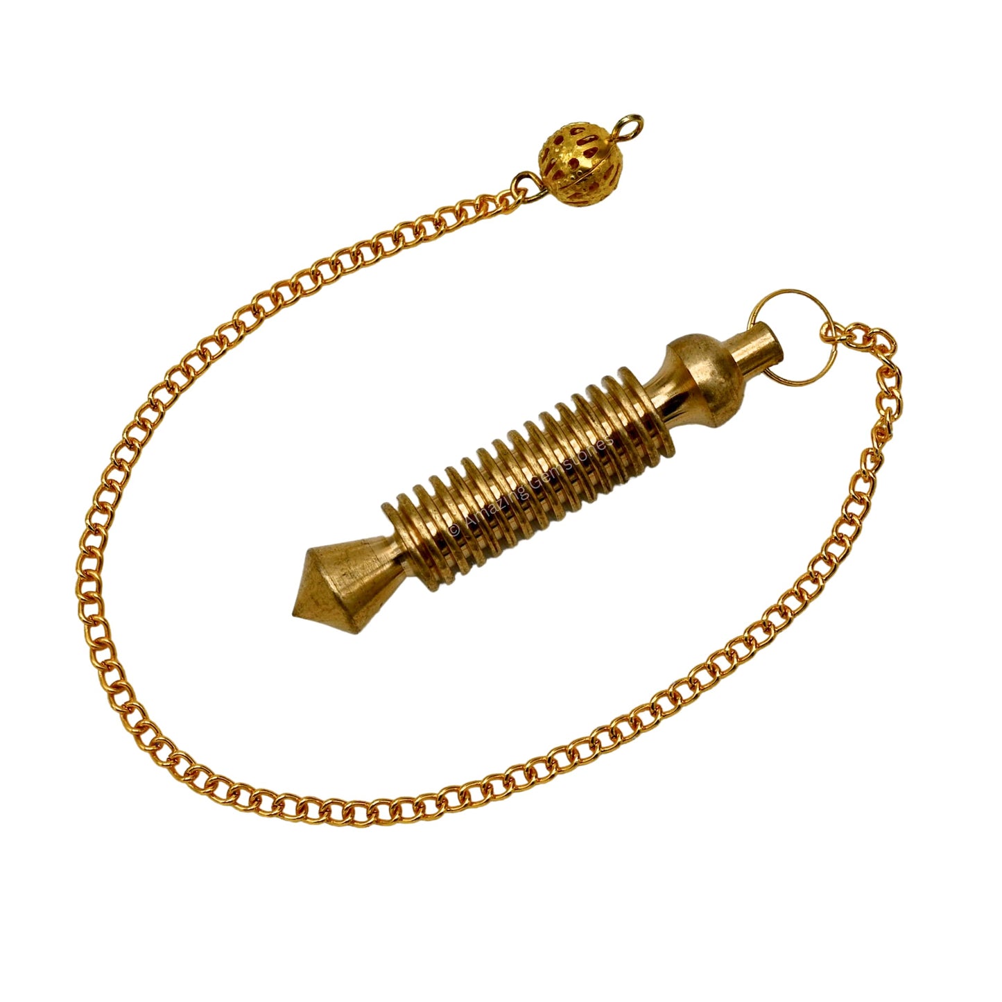 Amazing Gemstone Ibrahim Karim Universal Pendulum Healing Metal Pendulums for Divination, BG16 Gold 16 ISIS Rings Steel Copper Pendulum High Energy Pendulo de Bronce Pendulos de Mesa MP33