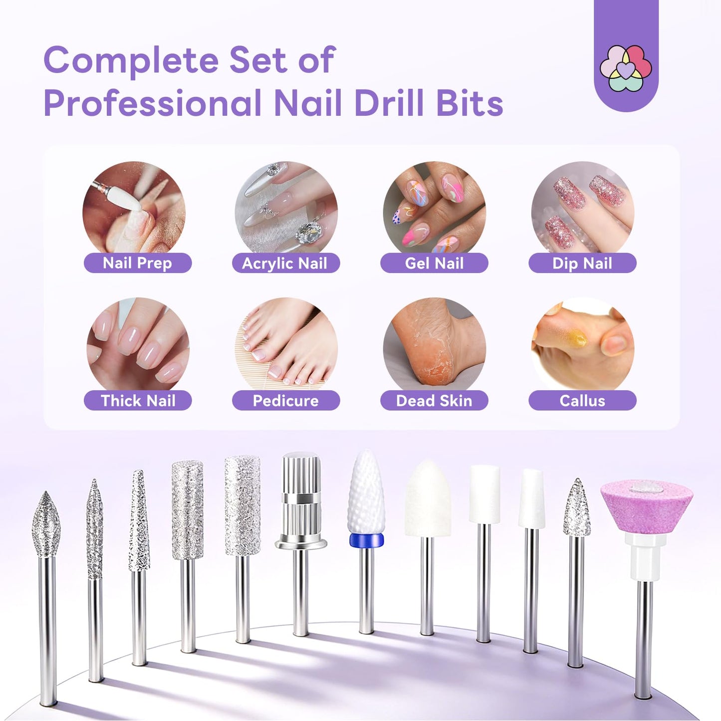 SAVILAND 40000RPM Professional Nail Drill: 30S Quick Removal 2026 Electric Nail File Low Noise Nail Filer Electric with All Purpose Drill Bits for Acrylic Nail Removal Nail Prep Salon Personal Use