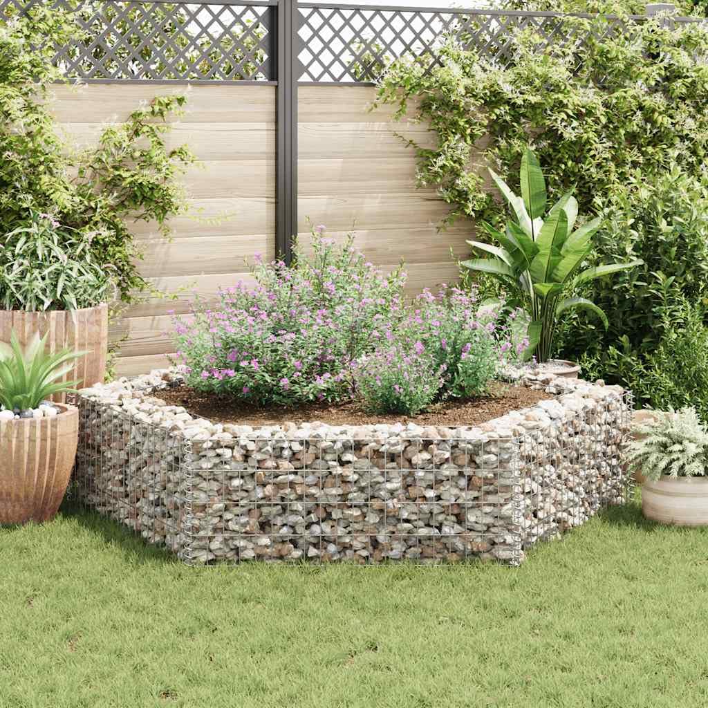 Gabion Raised Bed Silver Galvanized Steel 78.7x68.1x15.7 in, Gardening, Pots & Planters, 142536