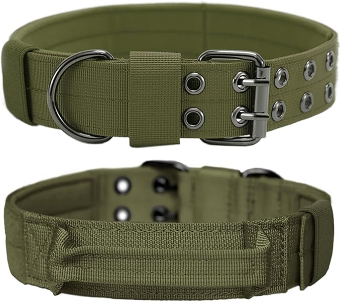 Tactical Dog Collar Heavy Duty Metal Buckle Collars for Medium Large Dogs
