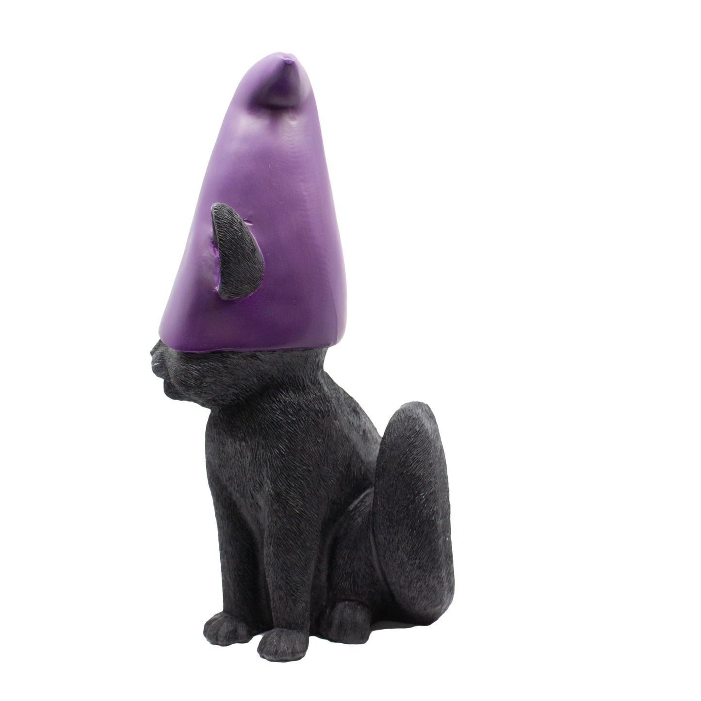 Cat Gnome 12" Tall (Black) | Cute Cat Garden Décor, Spooky Stuff, Halloween Decorations, Lucky Witch Statue