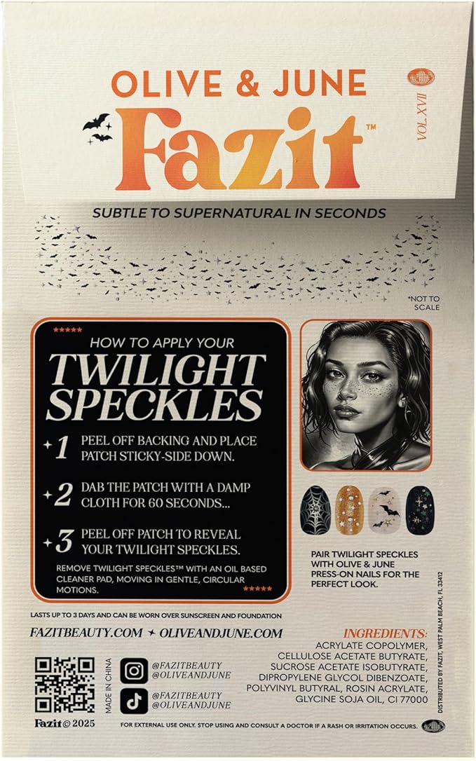 Fazit Makeup Patches - Halloween Twilight Speckles - Glow Up Make-Up Patches - Cute Glitter Makeup Accessories for Women - Cosmetic Glitter for Face