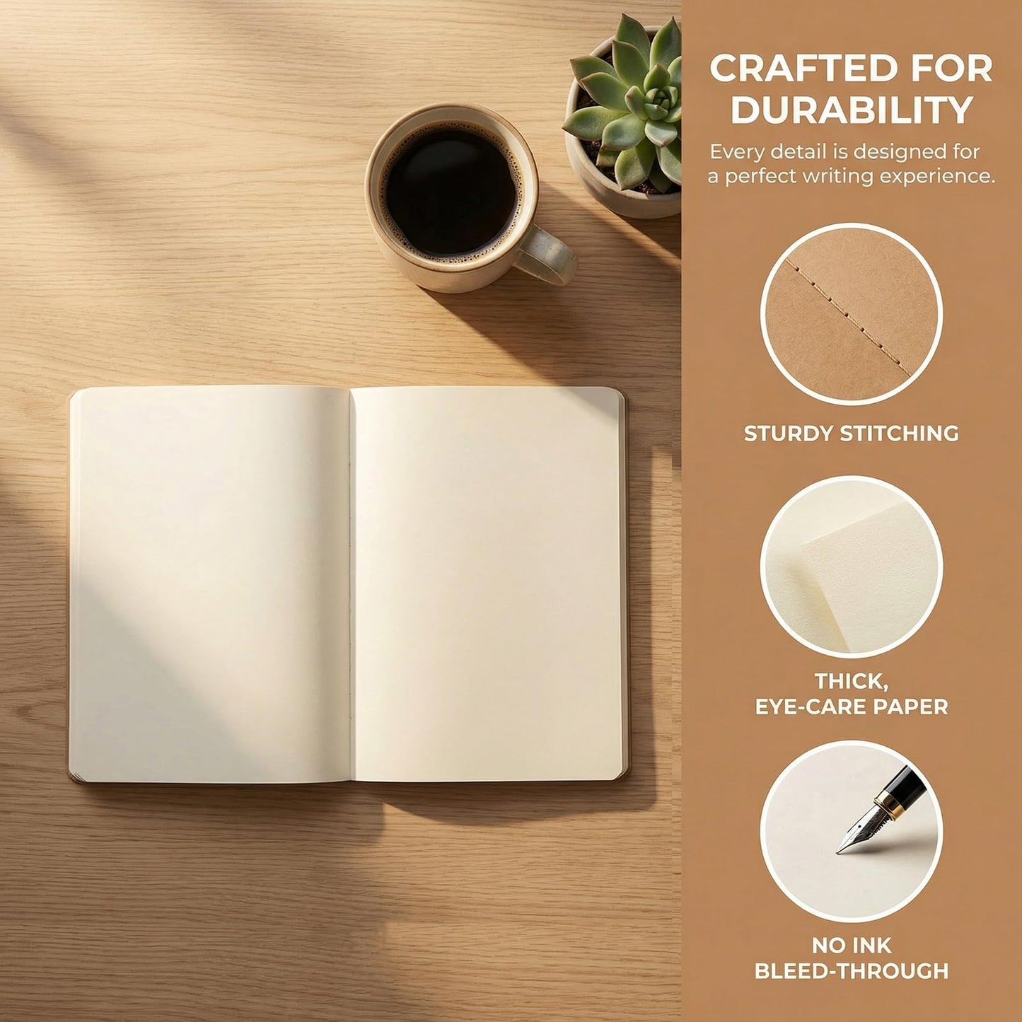 Nicunom 30 Pack A5 Kraft Notebooks, Bulk Blank Journals for Kids, Travel Journal Unlined Sketchbooks Memo Diary Planner for Office Classroom Supplies, 60 Pages, 8.3x5.5 inch
