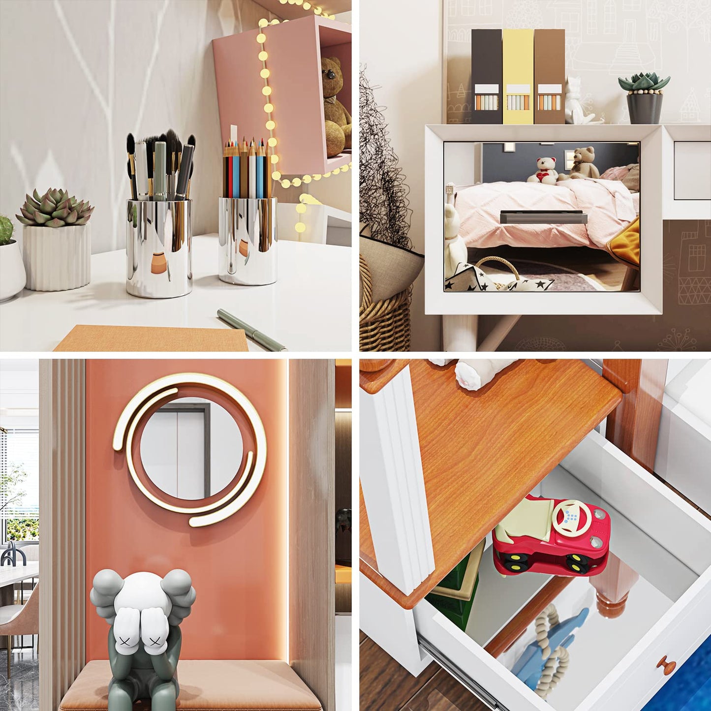 FunStick 12"x276" Self Adhesive Flexible Mirrors Sheets Non-Glass Mirror Stickers Reflective Safety Peel and Stick Mirror Stickers Paper Roll for Crafts Home Mirror Wall Decor