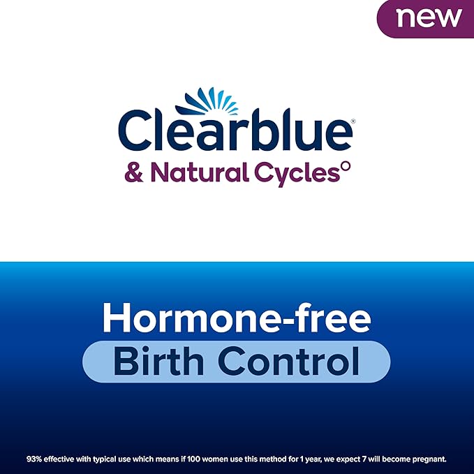 Clearblue & Natural Cycles Hormone-Free Birth Control Kit Starter Pack, 3 Month Subscription to The Natural Cycles app, 15 Digital Ovulation Tests, 1 Digital Basal Thermometer