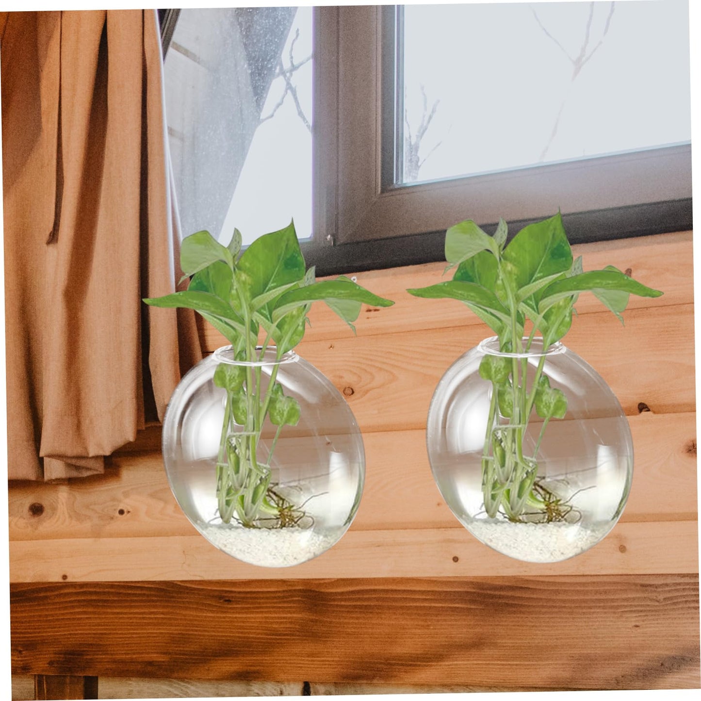 Happyyami Wall Hanging Hydroponic Glass Vase Elegant Transparent Terrarium Planter for Home Decor Versatile Wall Propagation Holder for Indoor Plants